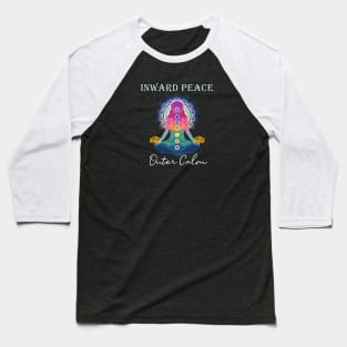 Inspirational Inward Peace Outer Calm Yoga Motivational Baseball T-Shirt